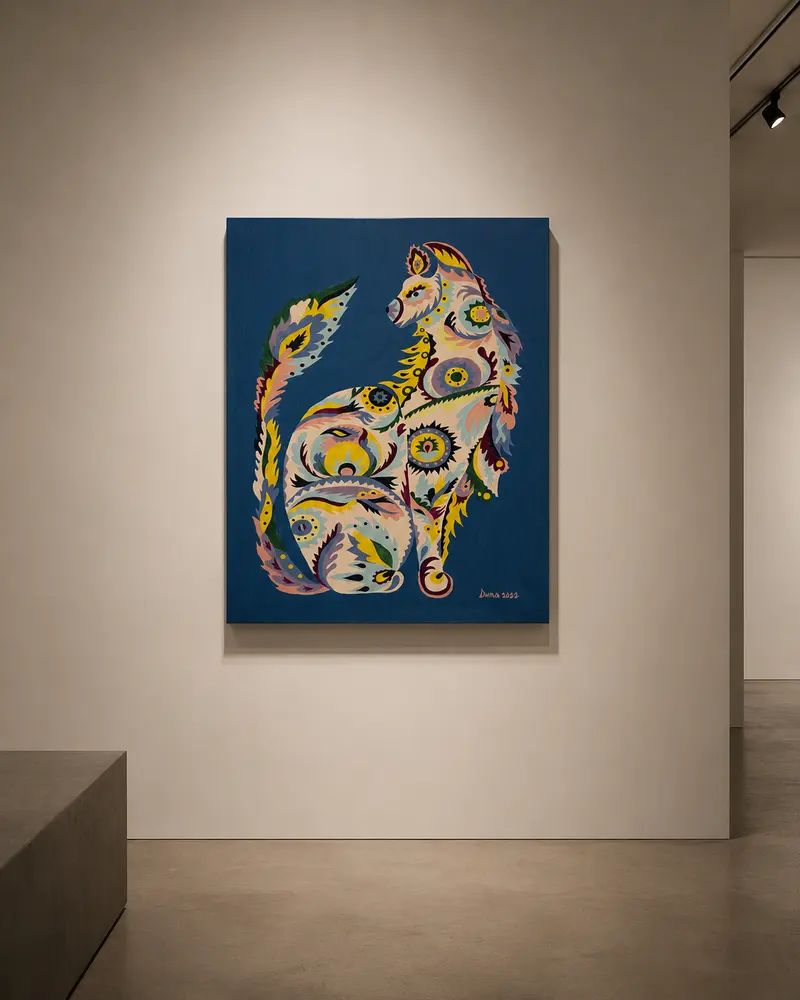 The piece on a gallery wall