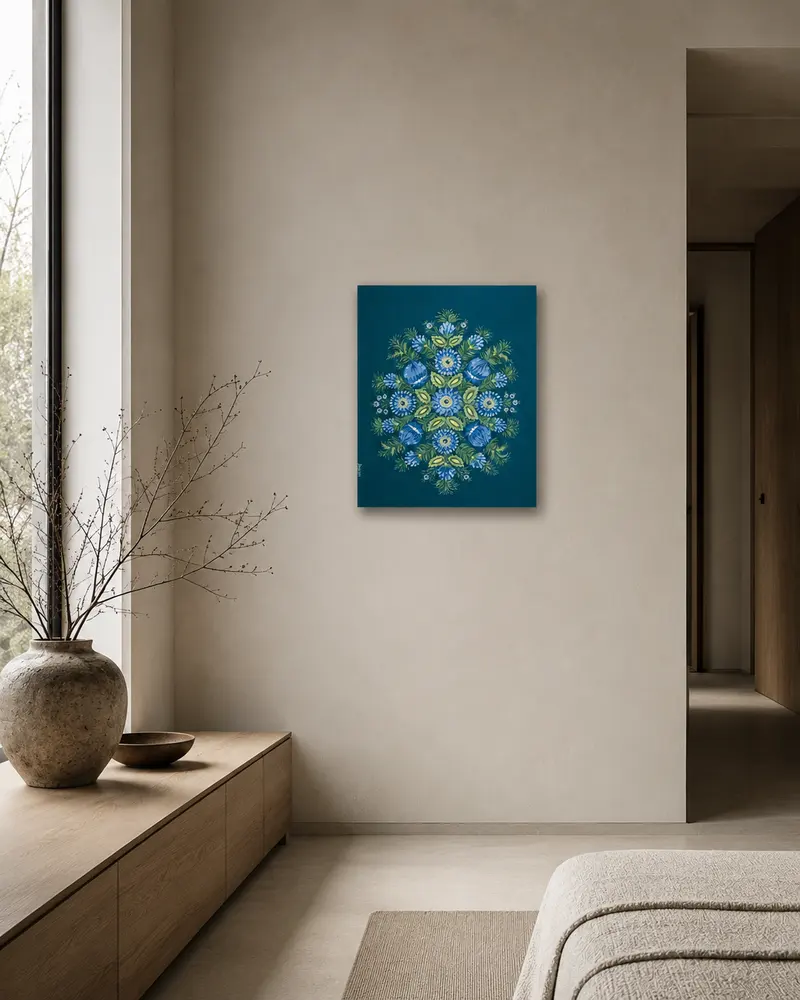 The piece in a hallway