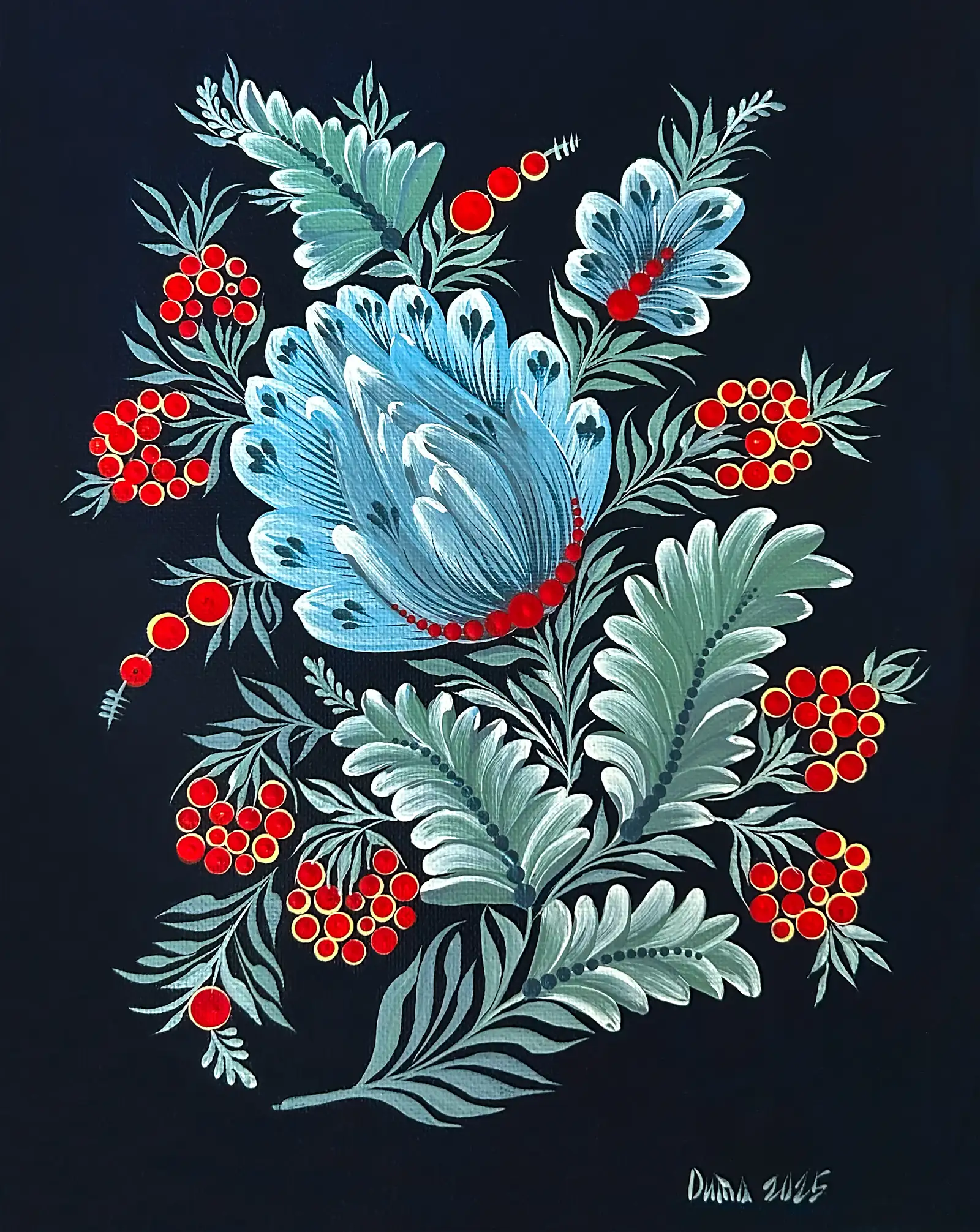 Winter Berries - the painting